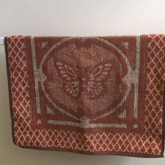 Butterfly large hand towel vintage 1970s 1980s Lady Pepperell - Picture 5 of 5